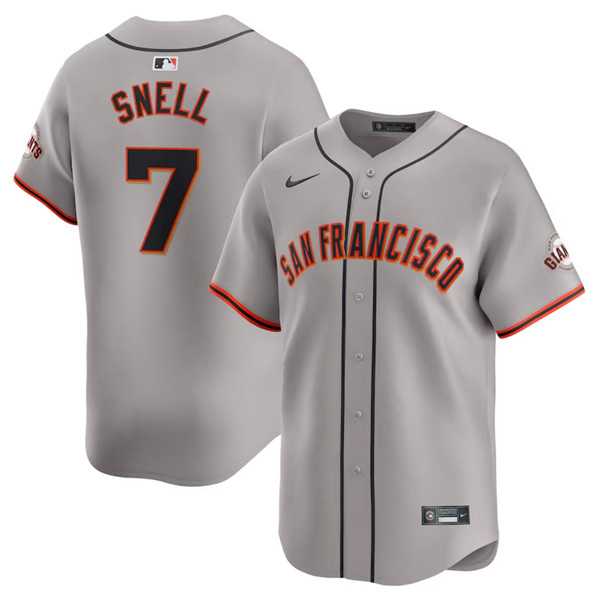 Mens San Francisco Giants #7 Blake Snell Gray Away Limited Stitched Baseball Jersey Dzhi